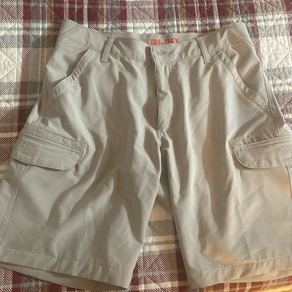 Lee Tri Flex men’s cargo shorts khaki tan beige 32 stretchy waist